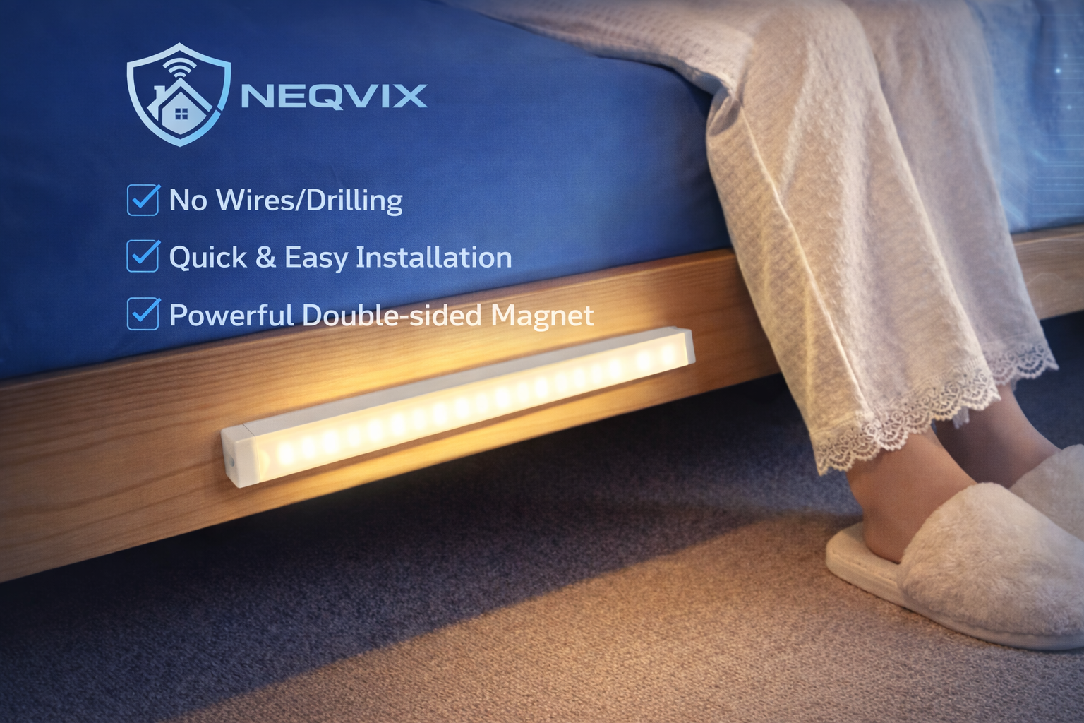 NEQVIX motion sensor LED light bar for wardrobe, kitchen and stairs lighting