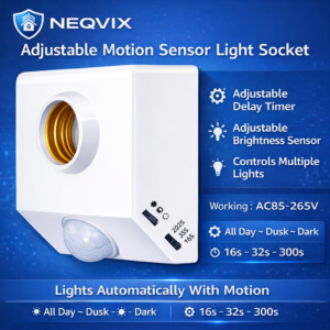 NEQVIX E27 motion sensor lamp holder infrared smart light socket
