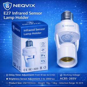 NEQVIX E27 motion sensor lamp holder infrared smart light socket