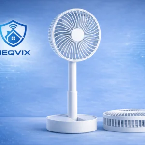 NEQVIX 6 inch portable rechargeable USB folding desk fan with 3600mAh battery and oscillating shaking head